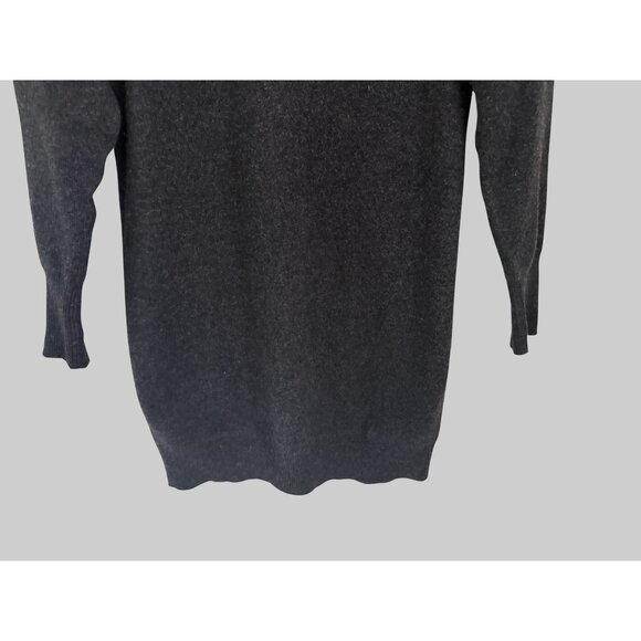 Aqua Cashmere Womens Dark Gray Sweater Dress XS 3/4 Sleeve 100% Cashmere - Picture 5 of 7